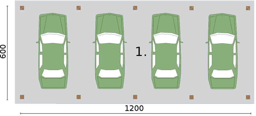 Parter projektu G304 wiata garażowa