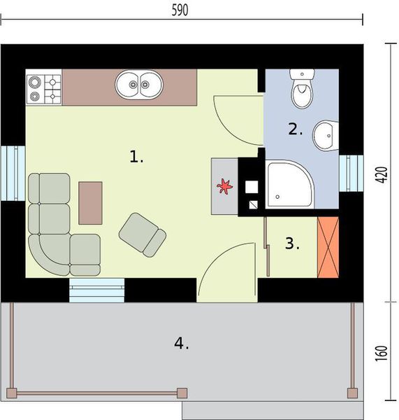 Parter projektu Haga dom letniskowy na zgłoszenie do 35m2