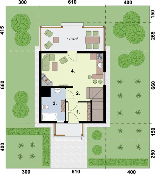 Parter projektu Luizjana dom letniskowy z poddaszem