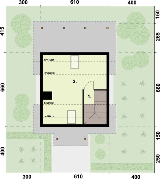 Poddasze projektu Luizjana dom letniskowy z poddaszem