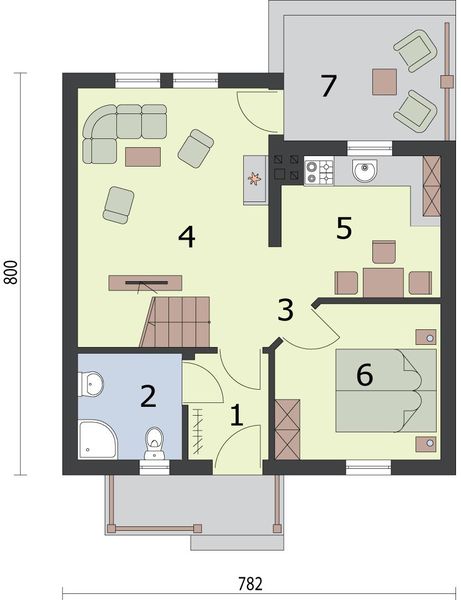 Parter projektu Sydney dom letniskowy z poddaszem użytkowym