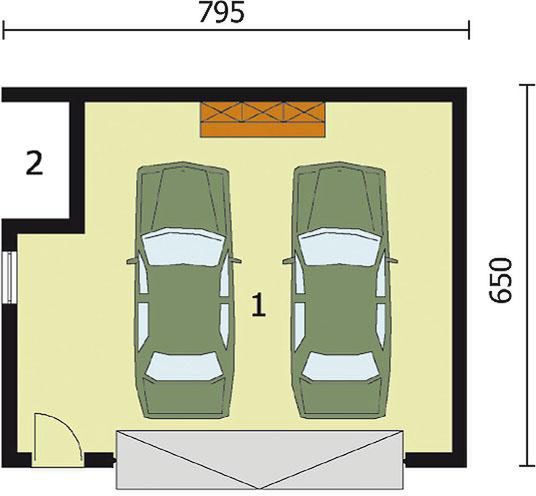 Parter projektu G88 bliźniak (jeden segment), projekty garaży