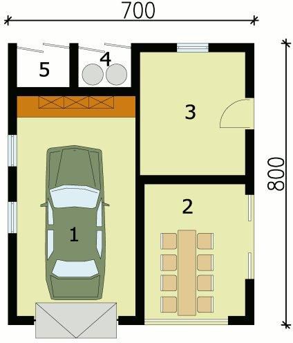 Projekt garażu G141 - rzut parteru, dom liczy 0 pokoje, 0 łazienki i wc