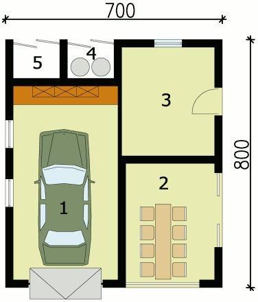 Projekt garażu G142 - rzut parteru, dom liczy 0 pokoje, 0 łazienki i wc