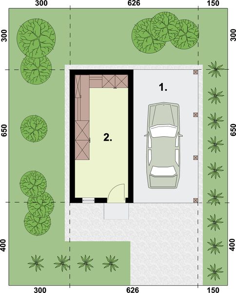 Parter projektu G47 wiata garażowa