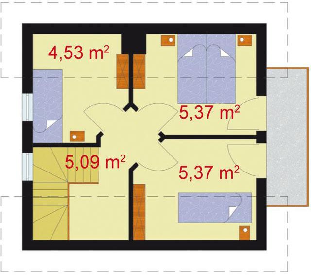 Poddasze projektu Orlean dom letniskowy z poddaszem