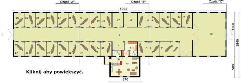 Parter projektu S40 Stajnia dla koni - 26 boksów