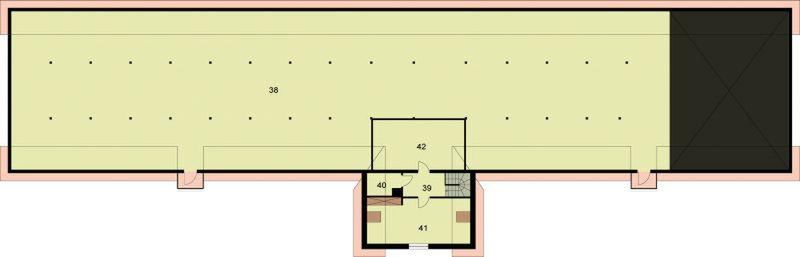 Poddasze projektu S40 Stajnia dla koni - 26 boksów