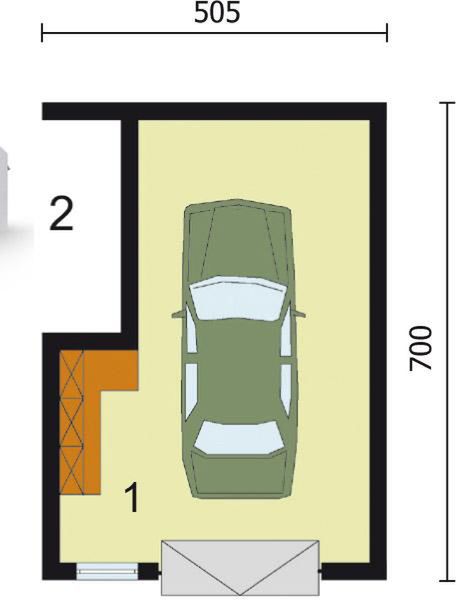 Parter projektu G19 bliźniak (jeden segment), projekty garaży