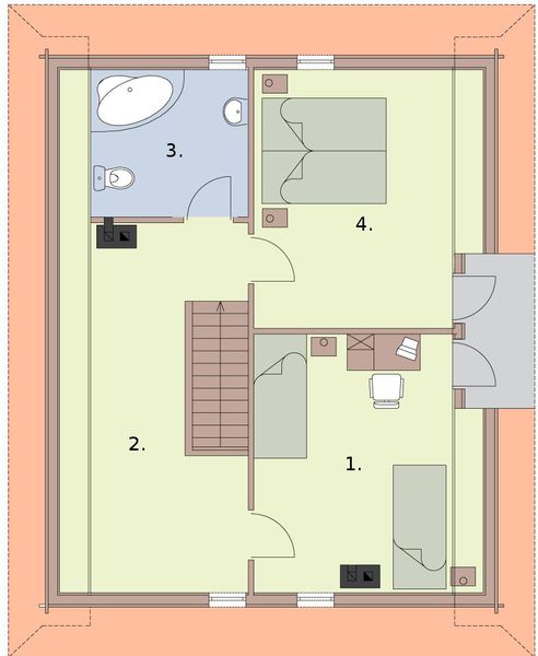 Poddasze projektu Ontario z płazów drewnianych