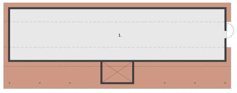 Poddasze projektu S43 Stajnia angielska dla koni - 6 boksów