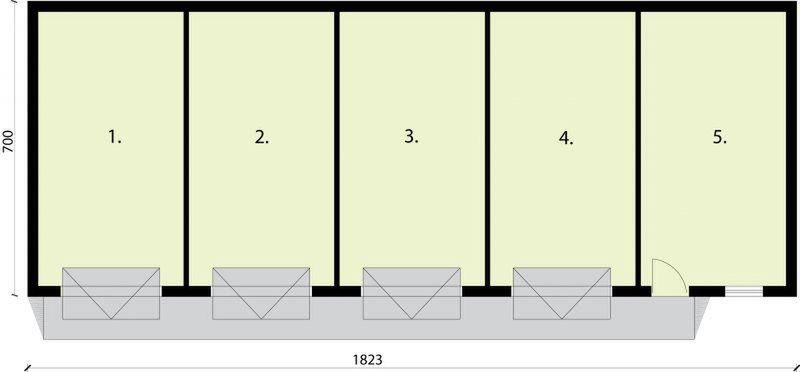 Parter projektu G268 garaż czterostanowiskowy z pomieszczeniem gospodarczym