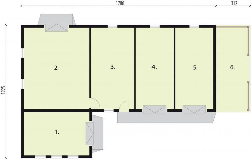Parter projektu G269 garaż czterostanowiskowy z pomieszczeniem gospodarczym