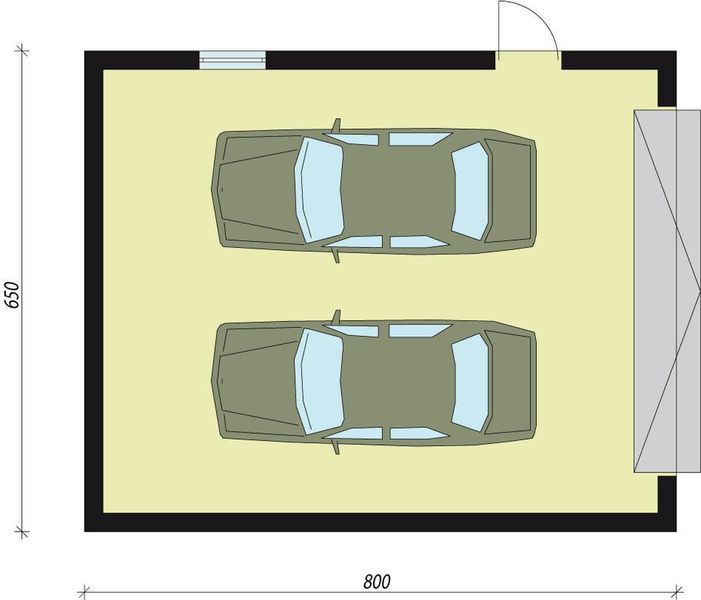 Parter projektu G2a garaż dwustanowiskowy