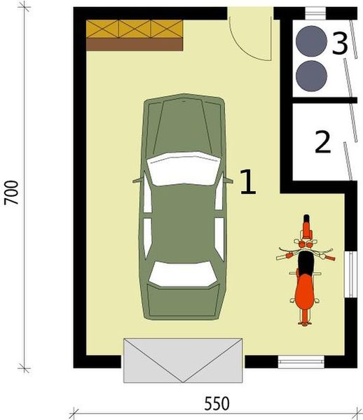 Parter projektu GP11 garaż dostawiany jednostanowiskowy