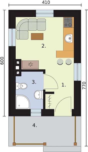 Parter projektu Badajoz dom letniskowy na zgłoszenie do 35m2