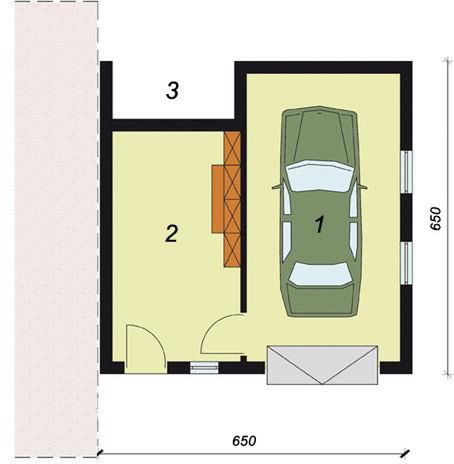 Parter projektu GP7 garaż dostawiany