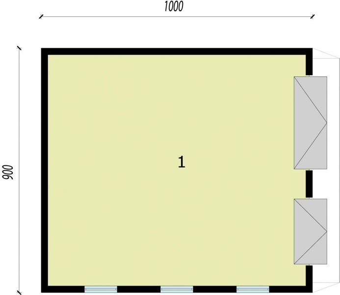 Parter projektu G214 garaż dwustanowiskowy