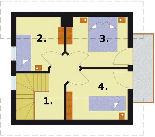 Poddasze projektu Orlean 2 dom letniskowy z poddaszem