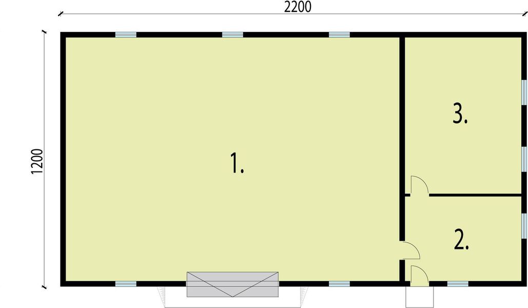 Parter projektu G236 garaż z pomieszczeniami gospodarczymi