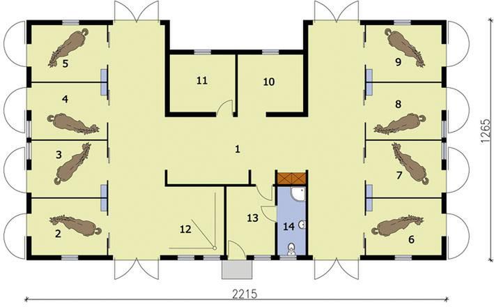 Parter projektu S30 Stajnia dla koni - 8 boksów