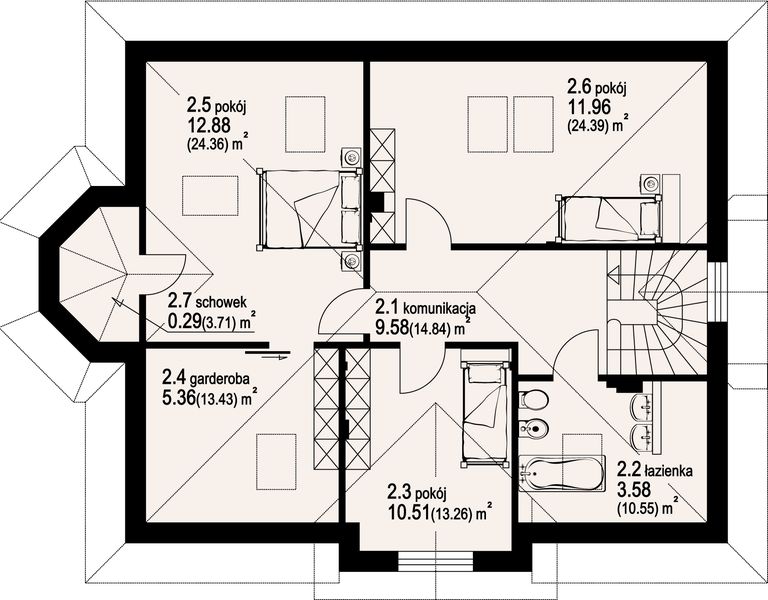 Poddasze projektu Zarzecze małe