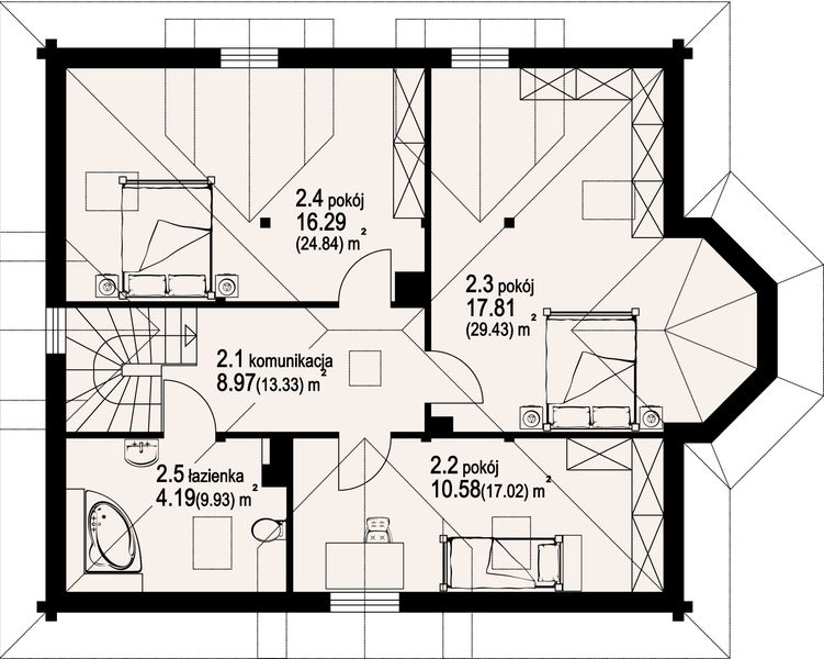 Poddasze projektu Zagórze małe 2