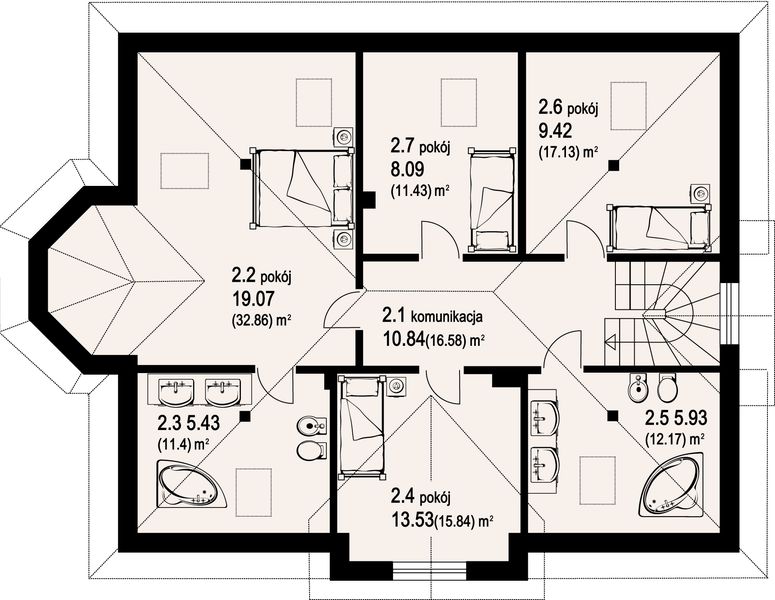 Poddasze projektu Zarzecze średnie