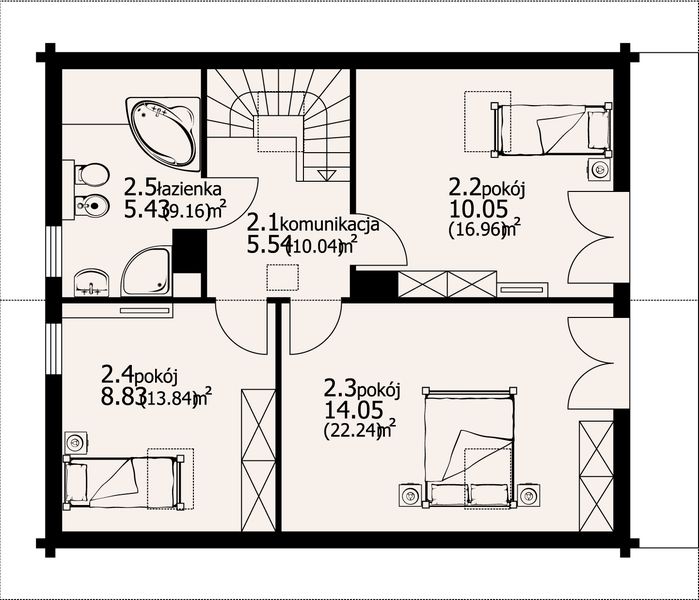 Poddasze projektu Świdnica 36 dw