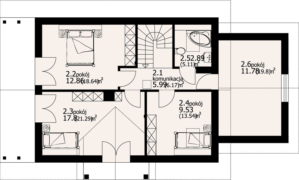 Poddasze projektu Świdnica 2 mbg