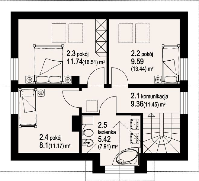 Poddasze projektu Mielno