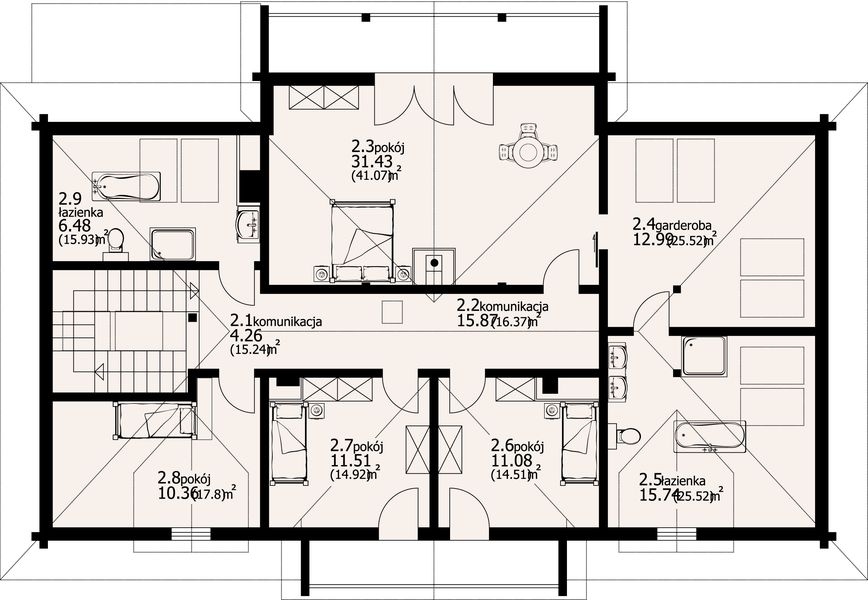 Poddasze projektu Gdów 31 dwh