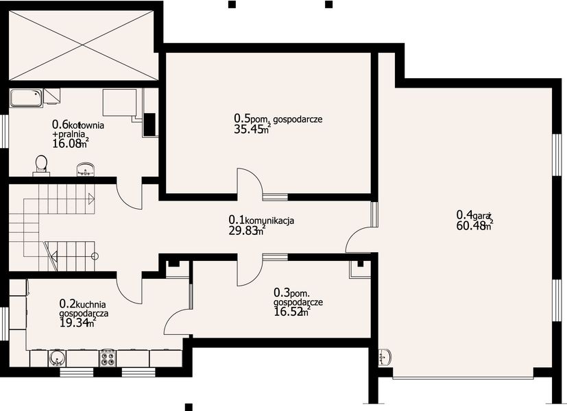 Piwnica projektu Gdów 31 dwh