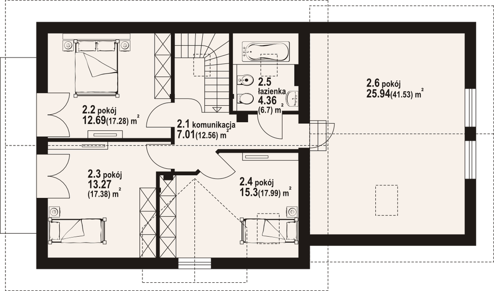 Poddasze projektu Osiek nowy gg plus
