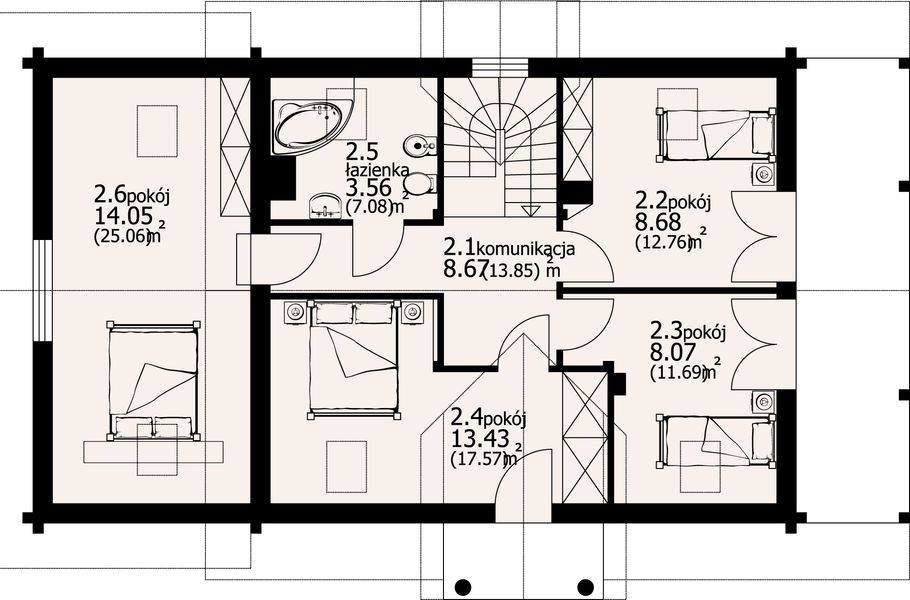 Poddasze projektu Milicz mały dw