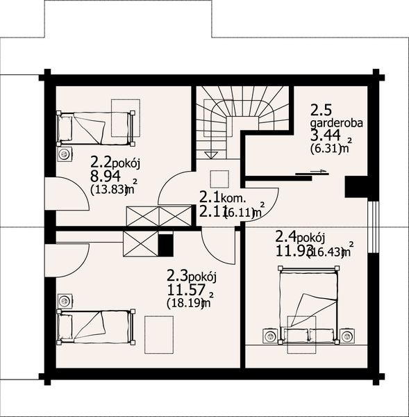 Poddasze projektu Świdnica mała dw3