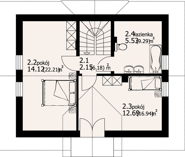 Poddasze projektu Jaworzynka