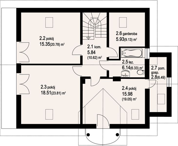 Poddasze projektu Osina duża