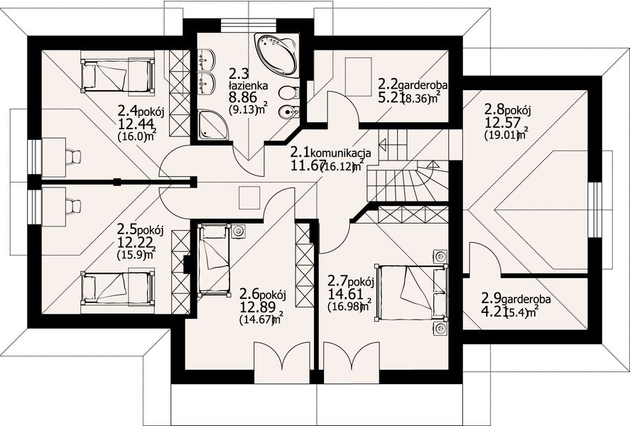 Poddasze projektu Sławków z garażem 5