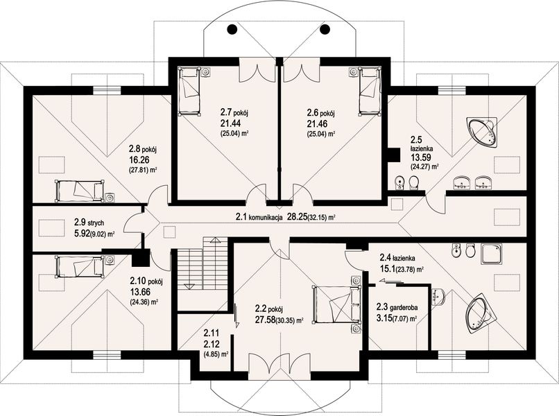 Poddasze projektu Gdów nowy 9