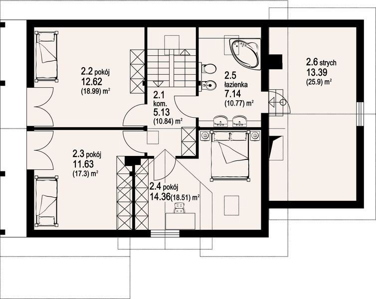 Poddasze projektu Osiek 88