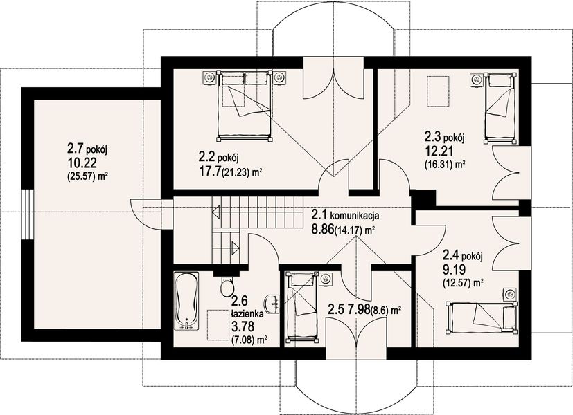 Poddasze projektu Jaworowo plus