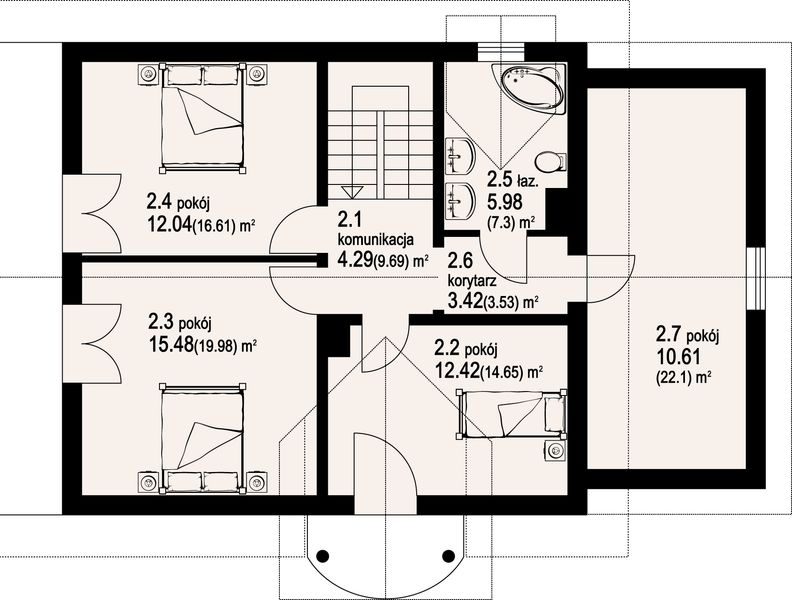 Poddasze projektu Osina 7 plus