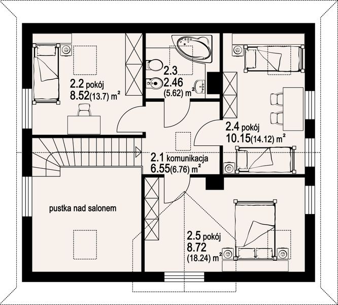 Poddasze projektu Orzechów dw