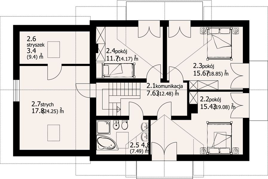 Poddasze projektu Mirów 3