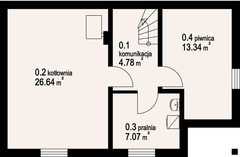 Piwnica projektu Osiek wąski 9