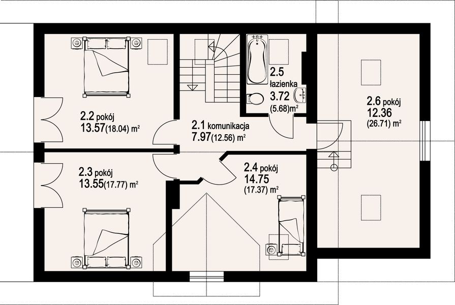 Poddasze projektu Osiek 5 plus