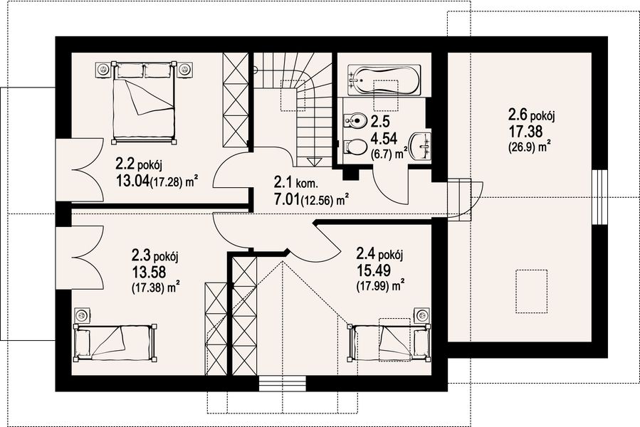Poddasze projektu Osiek nowy plus