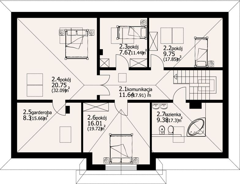 Poddasze projektu Chmielniki średnie 11