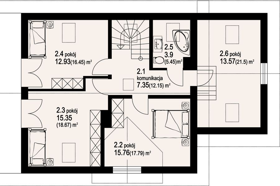 Poddasze projektu Osiek nowy 9